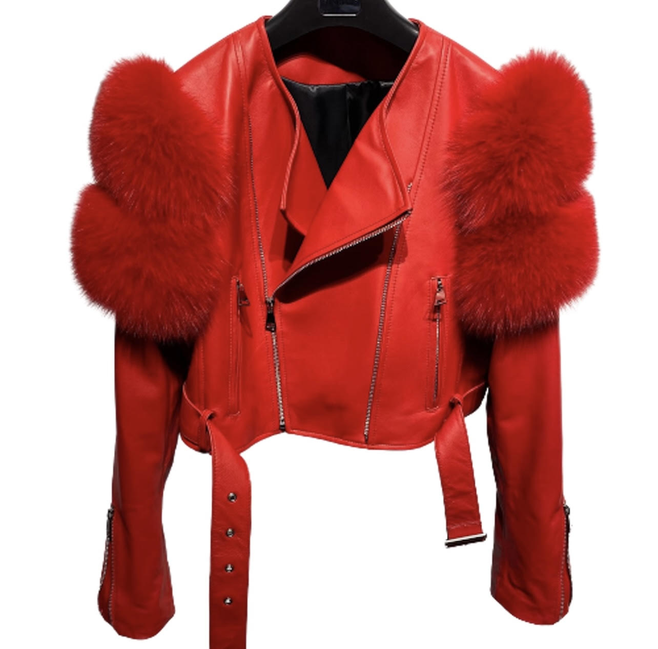 Madonna & Co Leather & Fox Moto Jacket